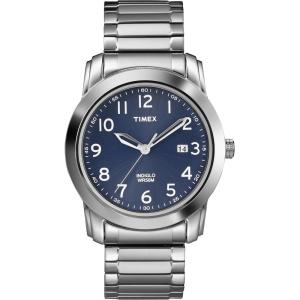 image:imageTimex Mens Highland Street Stainless Steel Expansion Band WatchSilverToneBlue