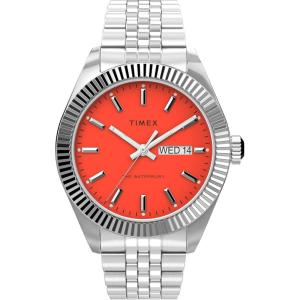 image:imageTimex Mens Waterbury Legacy DayDate 41mm Watch  Orange Dial with Stainless Steel Case amp Bracelet