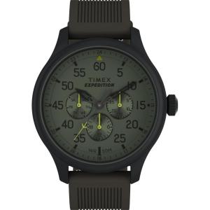 image:imageTimex Expedition Field Chronograph 43mm Mens Analog Watch  INDIGLO Backlight  Durable Comfortable Adjustable Strap  Rugged Outdoor Watch  100M Water ResistanceGreenBlackGreen