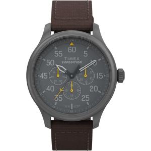image:imageTimex Expedition Field Chronograph 43mm Mens Analog Watch  INDIGLO Backlight  Durable Comfortable Adjustable Strap  Rugged Outdoor Watch  100M Water ResistanceBrownBlackGunmetal