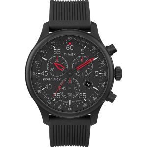 image:imageTimex Expedition Field Chronograph 43mm Mens Analog Watch  INDIGLO Backlight  Durable Comfortable Adjustable Strap  Rugged Outdoor Watch  100M Water ResistanceBlackBlackBlack