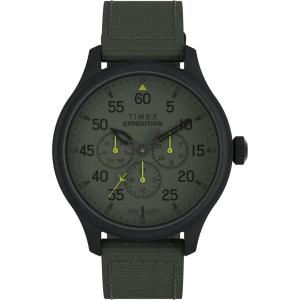 image:imageTimex Expedition Field Chronograph 43mm Mens Analog Watch  INDIGLO Backlight  Durable Comfortable Adjustable Strap  Rugged Outdoor Watch  100M Water ResistanceGreenGreenBlack
