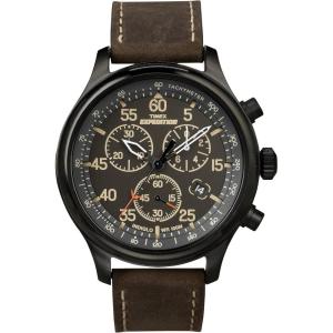image:imageTimex Expedition Field Chronograph 43mm Mens Analog Watch  INDIGLO Backlight  Durable Comfortable Adjustable Strap  Rugged Outdoor Watch  100M Water ResistanceBlackBlackBrown
