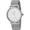 image:imageTimex Fairfield 37mm Watch  SilverTone amp Cream with SilverTone Stainless Steel Mesh Bracelet