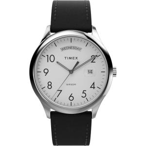 image:imageTimex Mens Modern Easy Reader 40mm Watch  Black Strap White Dial SilverTone CaseBlackSilverToneWhite