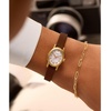 image:imageTimex Womens Cavatina Watch  TPearl Dial GoldTone CaseBrown