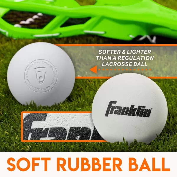 Franklin Sports 32in Youth Practice Lacrosse Stick and Ball for Ages 3  Learn to Play and Teach Fundamentals  Perfect for Beginners  2 Practice Lacrosse Sticks and 1 Practice Lacrosse Ball