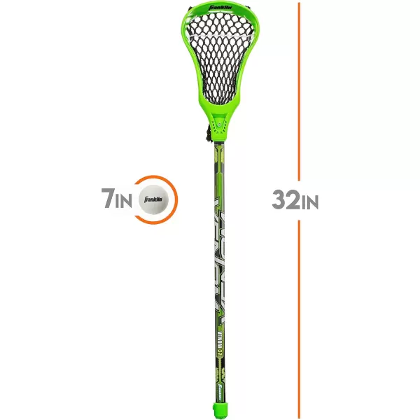 Franklin Sports 32in Youth Practice Lacrosse Stick and Ball for Ages 3  Learn to Play and Teach Fundamentals  Perfect for Beginners  2 Practice Lacrosse Sticks and 1 Practice Lacrosse Ball