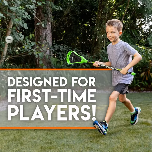Franklin Sports 32in Youth Practice Lacrosse Stick and Ball for Ages 3  Learn to Play and Teach Fundamentals  Perfect for Beginners  2 Practice Lacrosse Sticks and 1 Practice Lacrosse Ball