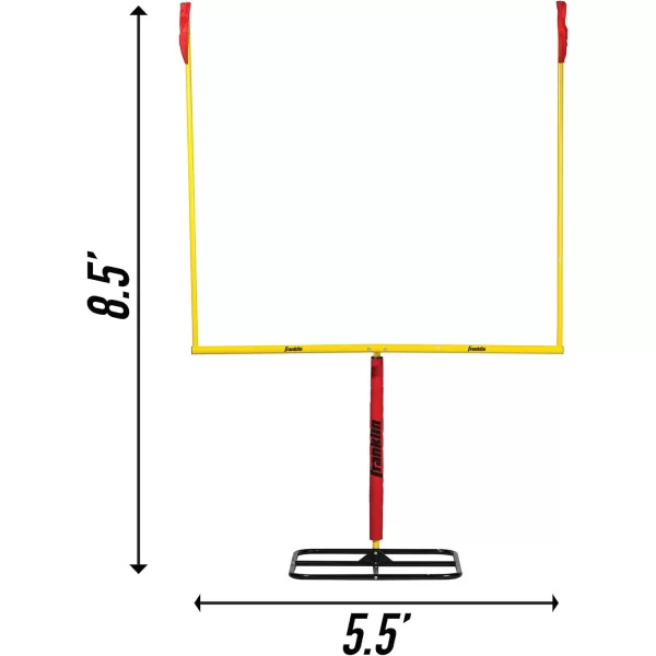 Franklin Sports Authentic Steel Football Goal Post 85 x 55  Post for Kids  Football Goal Post Set  Kicking Field Goals  Youth Football Set  Portable Football Goal PostGoal Post