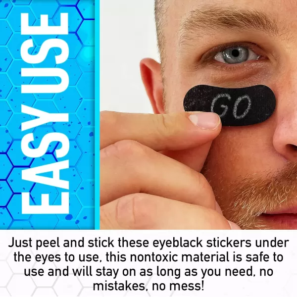 Franklin Sports Eye Black Stickers for Kids  Customizable Lettering Baseball and Football Eye Black Stickers  White Pencil Included  Includes 24 PairsBlack
