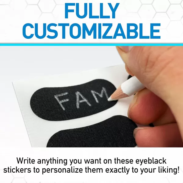 Franklin Sports Eye Black Stickers for Kids  Customizable Lettering Baseball and Football Eye Black Stickers  White Pencil Included  Includes 24 PairsBlack