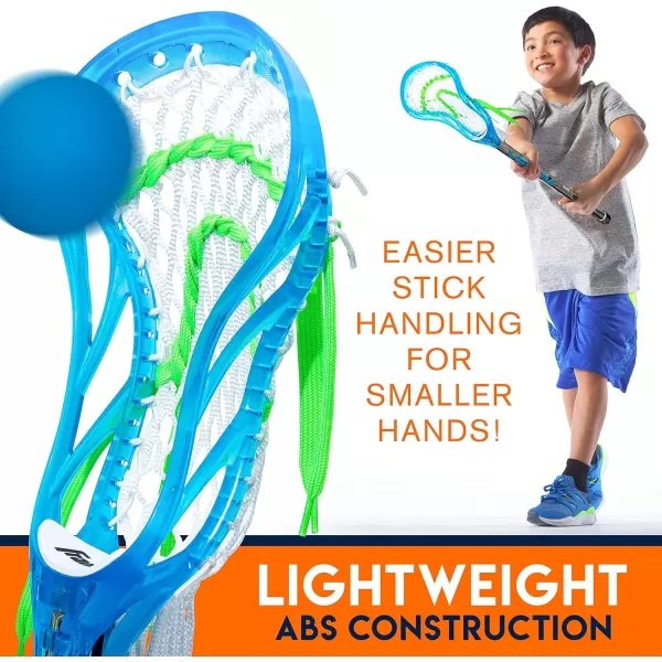 Franklin Sports Kids Mini Lacrosse Stick  Ball Set  Venom Youth Plastic Lacrosse Stick for Beginners  Perfect Set for Kids  ToddlersBlue