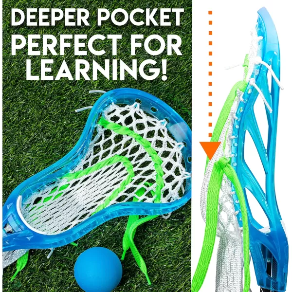 Franklin Sports Kids Mini Lacrosse Stick  Ball Set  Venom Youth Plastic Lacrosse Stick for Beginners  Perfect Set for Kids  ToddlersBlue