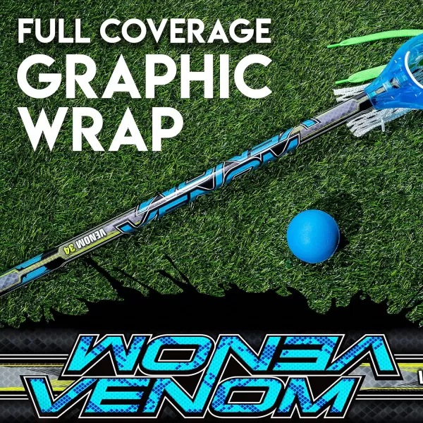 Franklin Sports Kids Mini Lacrosse Stick  Ball Set  Venom Youth Plastic Lacrosse Stick for Beginners  Perfect Set for Kids  ToddlersBlue