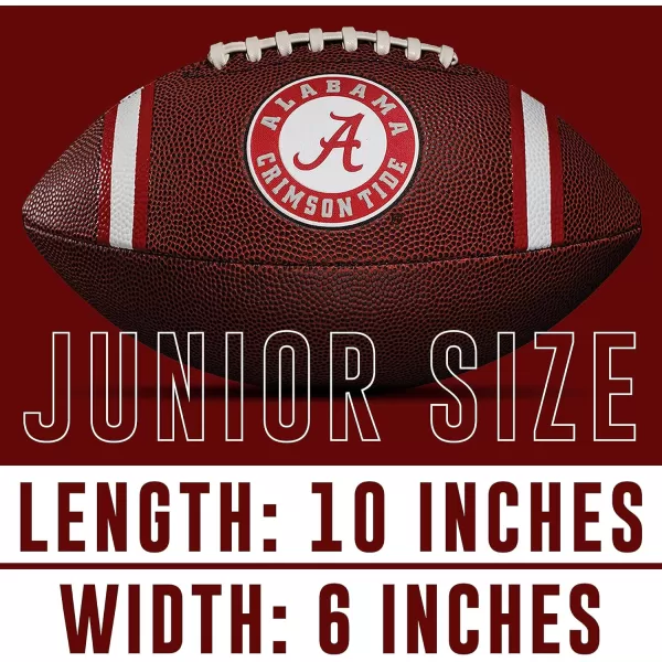 Franklin Sports Kids NCAA Youth Football  Official College Team Football with Team Logos  Junior Size FootballAlabama Crimson Tide