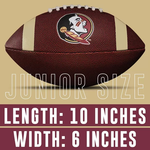Franklin Sports Kids NCAA Youth Football  Official College Team Football with Team Logos  Junior Size FootballFlorida State Seminoles