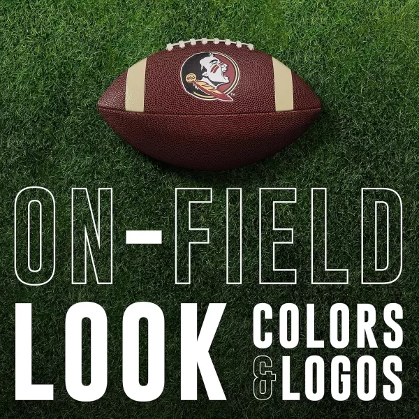 Franklin Sports Kids NCAA Youth Football  Official College Team Football with Team Logos  Junior Size FootballFlorida State Seminoles