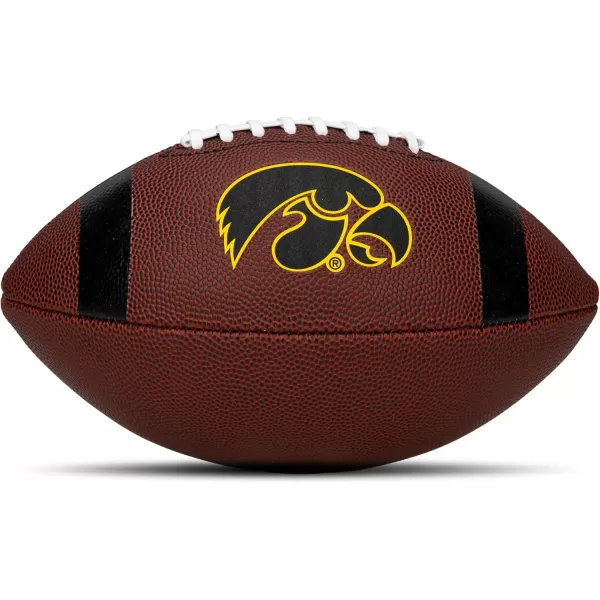 Franklin Sports Kids NCAA Youth Football  Official College Team Football with Team Logos  Junior Size FootballIowa Hawkeyes