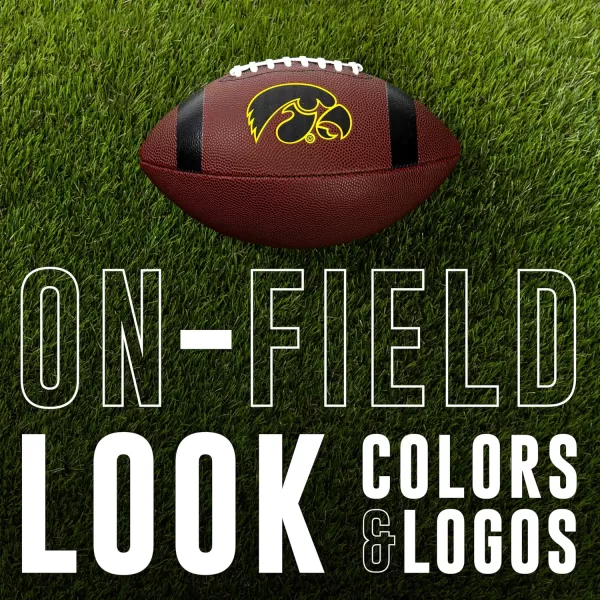 Franklin Sports Kids NCAA Youth Football  Official College Team Football with Team Logos  Junior Size FootballIowa Hawkeyes