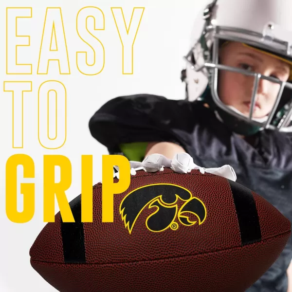 Franklin Sports Kids NCAA Youth Football  Official College Team Football with Team Logos  Junior Size FootballIowa Hawkeyes