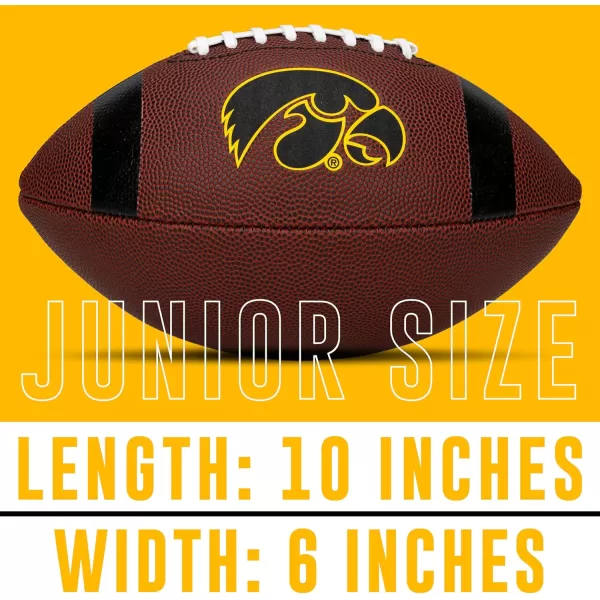 Franklin Sports Kids NCAA Youth Football  Official College Team Football with Team Logos  Junior Size FootballIowa Hawkeyes