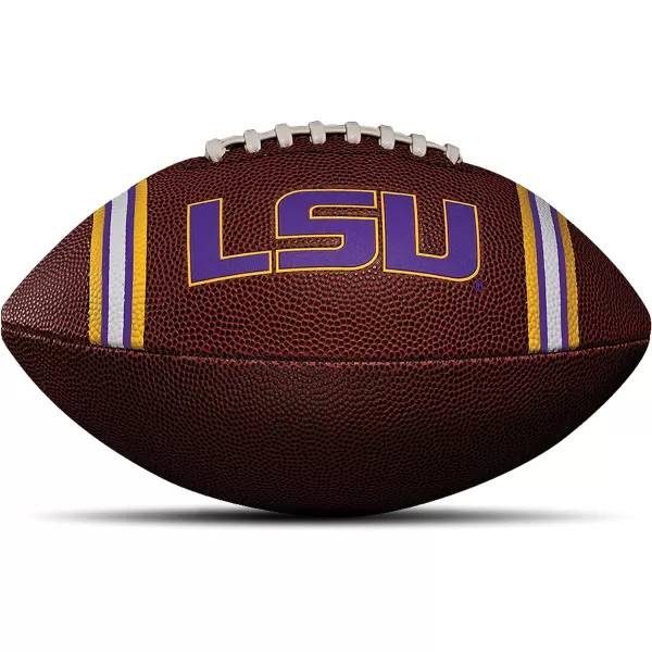 Franklin Sports Kids NCAA Youth Football  Official College Team Football with Team Logos  Junior Size FootballLSU Tigers