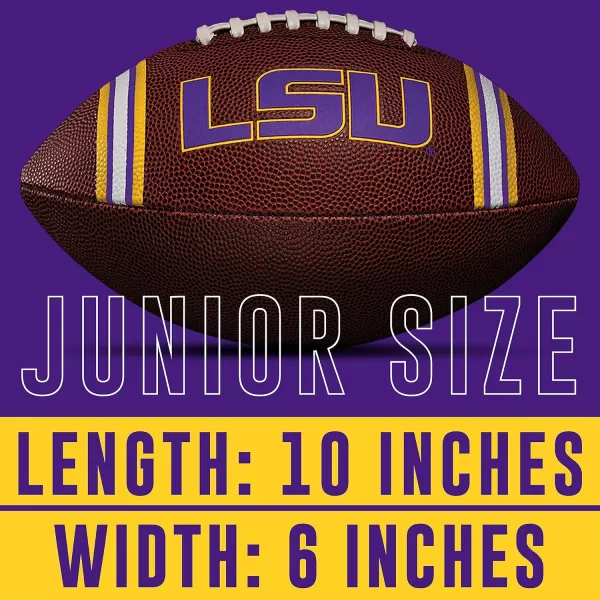 Franklin Sports Kids NCAA Youth Football  Official College Team Football with Team Logos  Junior Size FootballLSU Tigers