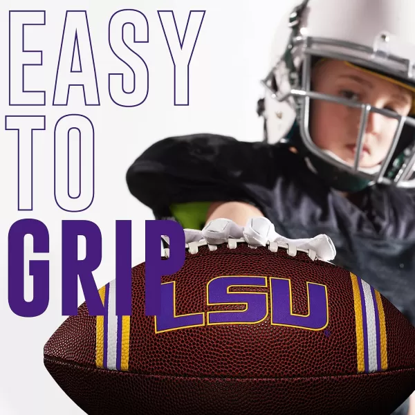 Franklin Sports Kids NCAA Youth Football  Official College Team Football with Team Logos  Junior Size FootballLSU Tigers