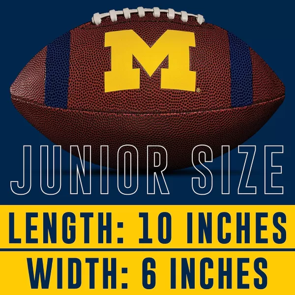 Franklin Sports Kids NCAA Youth Football  Official College Team Football with Team Logos  Junior Size FootballMichigan Wolverines