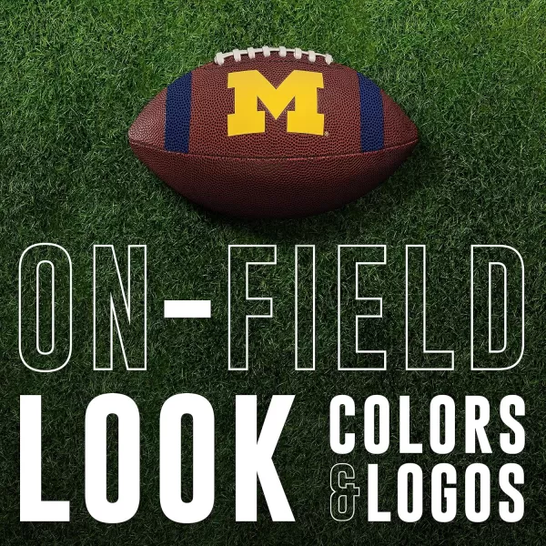 Franklin Sports Kids NCAA Youth Football  Official College Team Football with Team Logos  Junior Size FootballMichigan Wolverines