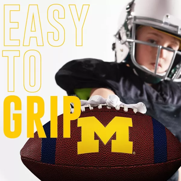 Franklin Sports Kids NCAA Youth Football  Official College Team Football with Team Logos  Junior Size FootballMichigan Wolverines