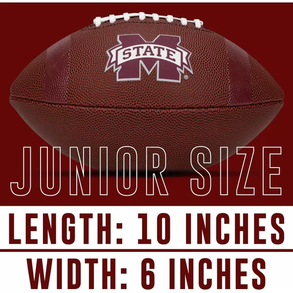 Franklin Sports Kids NCAA Youth Football  Official College Team Football with Team Logos  Junior Size FootballMississippi State Bulldogs