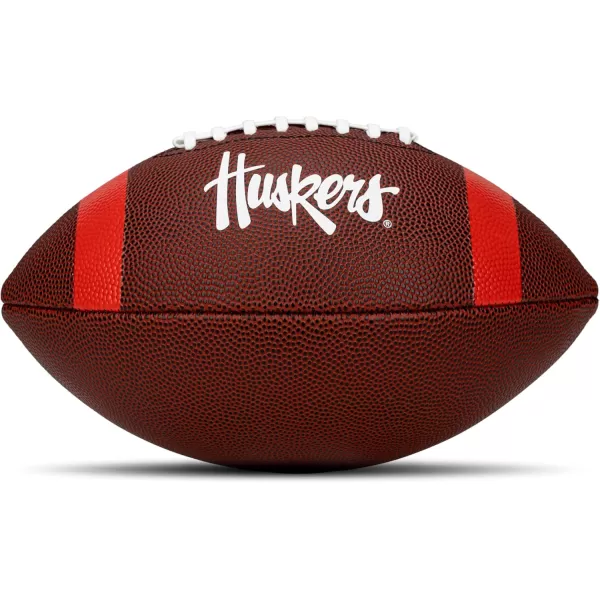 Franklin Sports Kids NCAA Youth Football  Official College Team Football with Team Logos  Junior Size FootballNebraska Huskers
