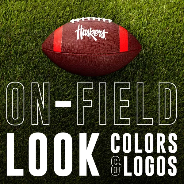 Franklin Sports Kids NCAA Youth Football  Official College Team Football with Team Logos  Junior Size FootballNebraska Huskers