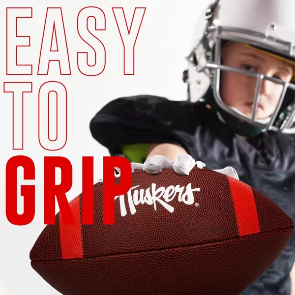 Franklin Sports Kids NCAA Youth Football  Official College Team Football with Team Logos  Junior Size FootballNebraska Huskers