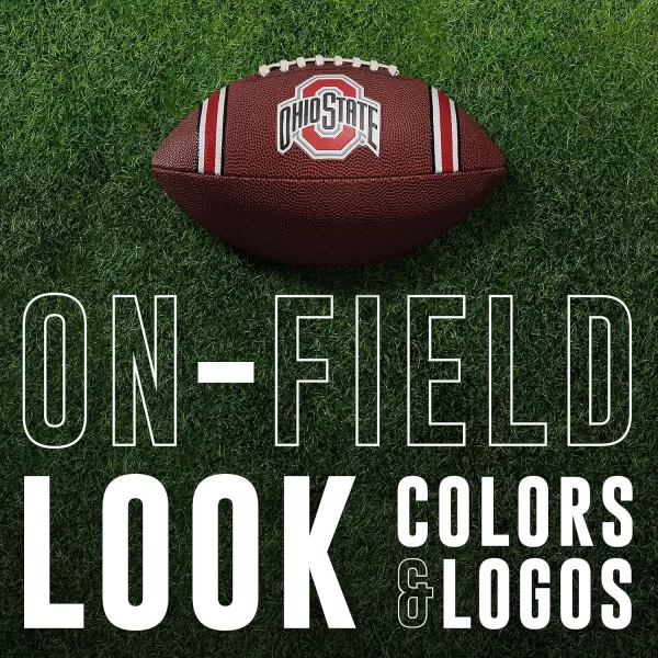Franklin Sports Kids NCAA Youth Football  Official College Team Football with Team Logos  Junior Size FootballOhio State Buckeyes