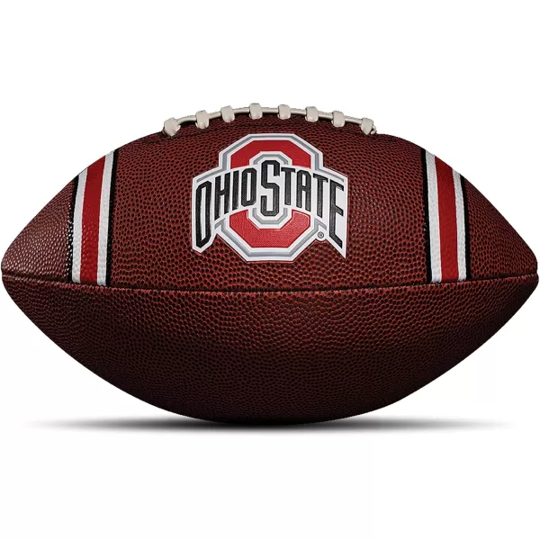 Franklin Sports Kids NCAA Youth Football  Official College Team Football with Team Logos  Junior Size FootballOhio State Buckeyes