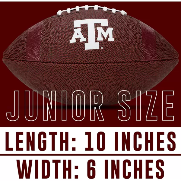Franklin Sports Kids NCAA Youth Football  Official College Team Football with Team Logos  Junior Size FootballTexas AM Aggies