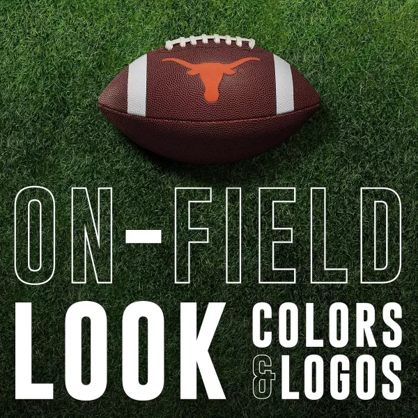 Franklin Sports Kids NCAA Youth Football  Official College Team Football with Team Logos  Junior Size FootballTexas Longhorns