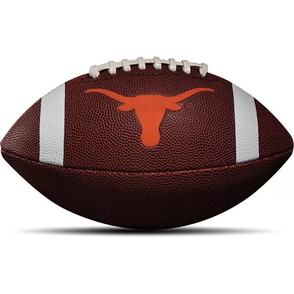 Franklin Sports Kids NCAA Youth Football  Official College Team Football with Team Logos  Junior Size FootballTexas Longhorns