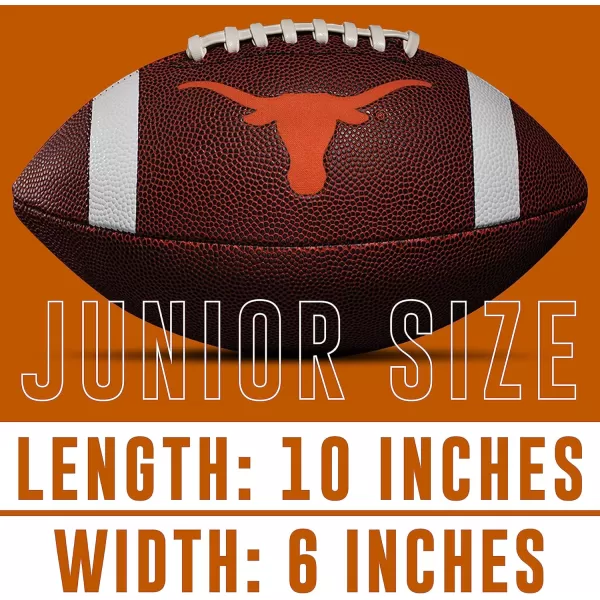 Franklin Sports Kids NCAA Youth Football  Official College Team Football with Team Logos  Junior Size FootballTexas Longhorns