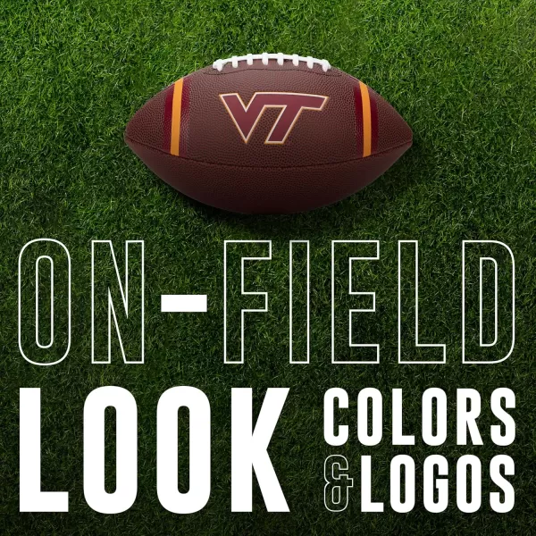 Franklin Sports Kids NCAA Youth Football  Official College Team Football with Team Logos  Junior Size FootballVirginia Tech Hokies