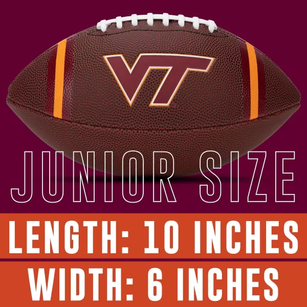 Franklin Sports Kids NCAA Youth Football  Official College Team Football with Team Logos  Junior Size FootballVirginia Tech Hokies