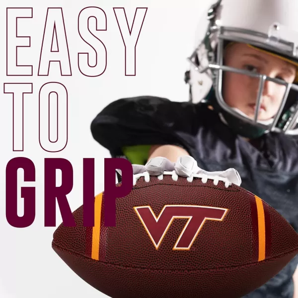 Franklin Sports Kids NCAA Youth Football  Official College Team Football with Team Logos  Junior Size FootballVirginia Tech Hokies