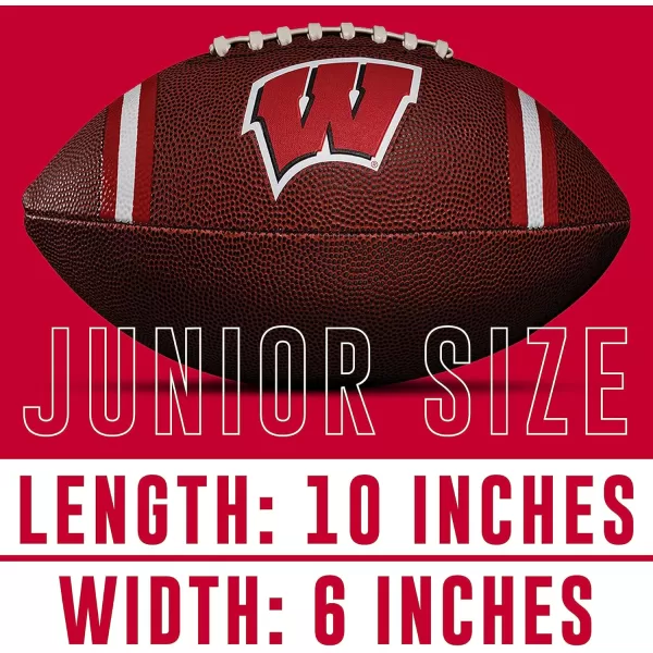 Franklin Sports Kids NCAA Youth Football  Official College Team Football with Team Logos  Junior Size FootballWisconsin Badgers