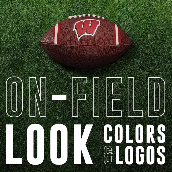 Franklin Sports Kids NCAA Youth Football  Official College Team Football with Team Logos  Junior Size FootballWisconsin Badgers