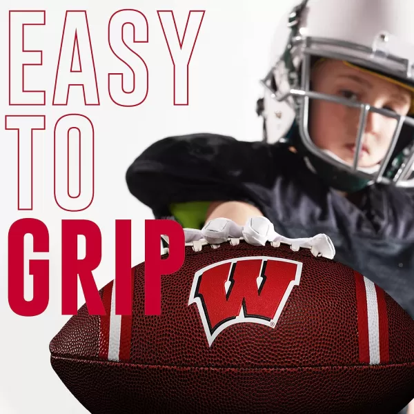 Franklin Sports Kids NCAA Youth Football  Official College Team Football with Team Logos  Junior Size FootballWisconsin Badgers