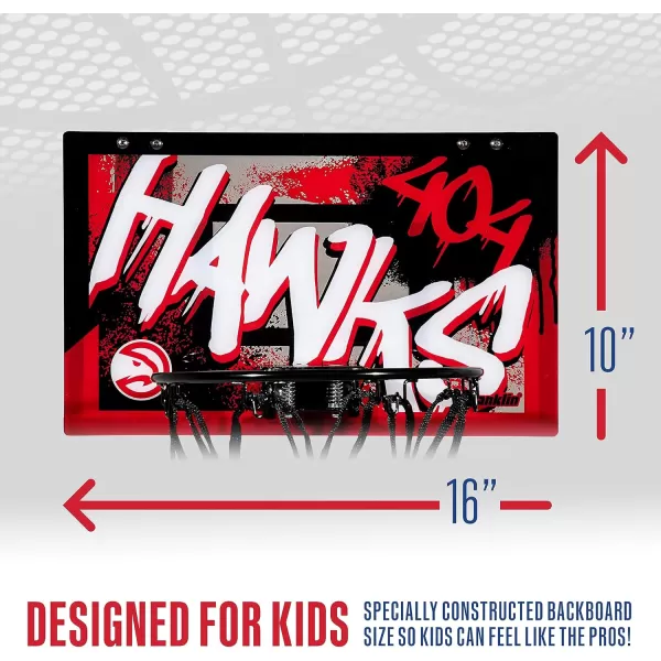 Franklin Sports NBA Team Over the Door Basketball Hoops  Kids Indoor Mini Basketball Hoop  Ball Set  NBA Fan Mini HoopsAtlanta Hawks