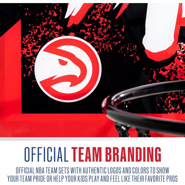 Franklin Sports NBA Team Over the Door Basketball Hoops  Kids Indoor Mini Basketball Hoop  Ball Set  NBA Fan Mini HoopsAtlanta Hawks